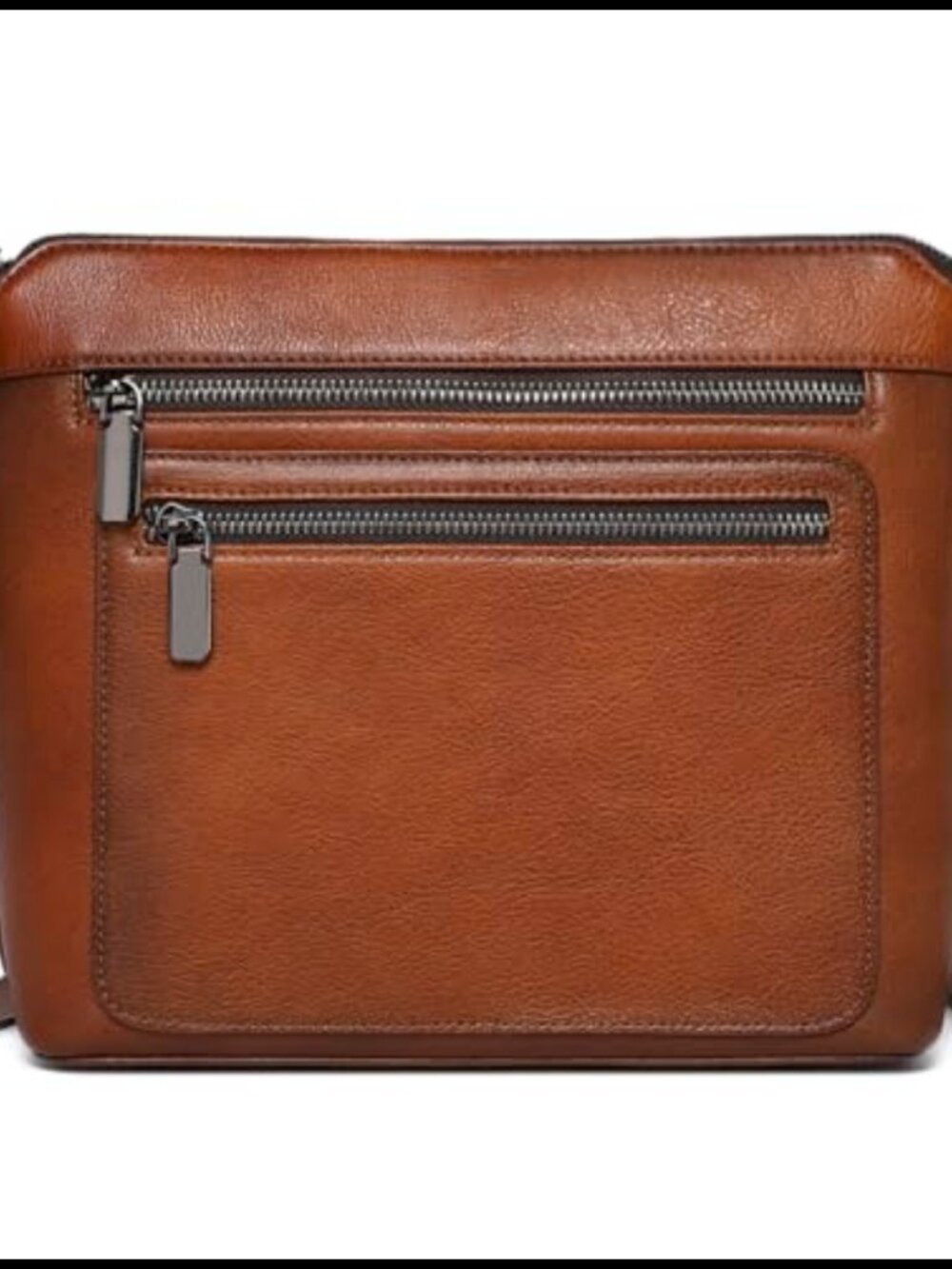 Genuine Leather Crossbody Bag Satchel Multiple Pockets Shoulder Purse